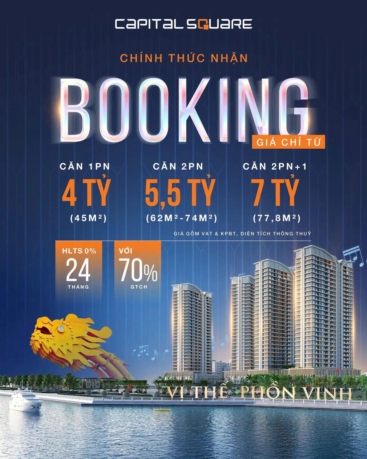 Capital Square Đà Nẵng | Bảng Giá Gốc & CK 15% (Đợt 1) 30 Hình ảnh dự án Capital Square Đà Nẵng chính thức nhận booking căn hộ từ 4 tỷ, vị trí trung tâm sông Hàn.